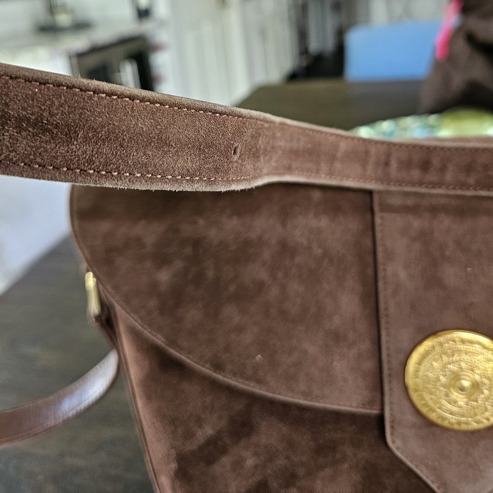 YSL Vintage Brown Suede Shoulder Bag - Picture 7 of 15